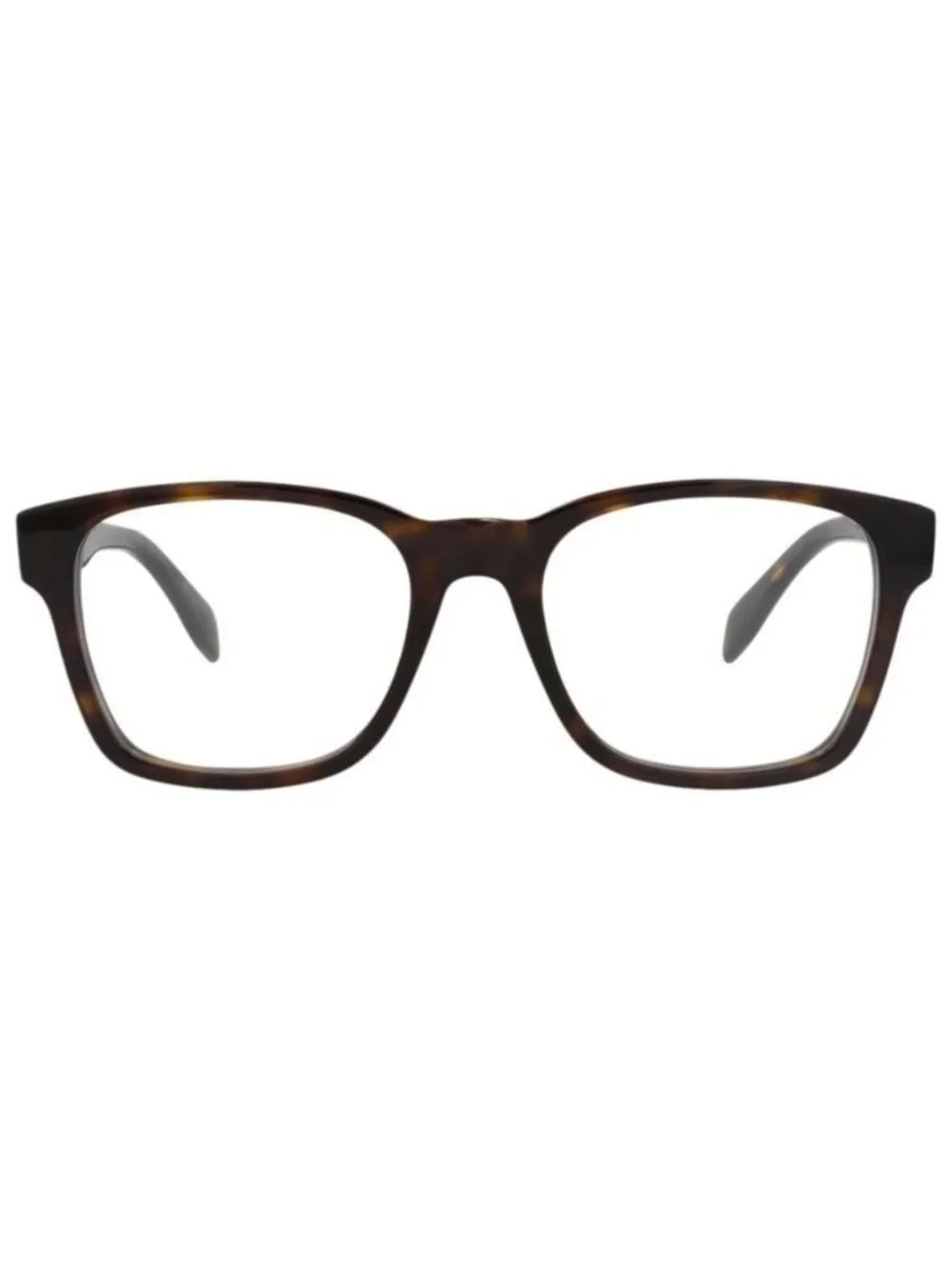 New Alexander McQueen Mens Square/Rectangle Havana Havana Transparent Fashion De